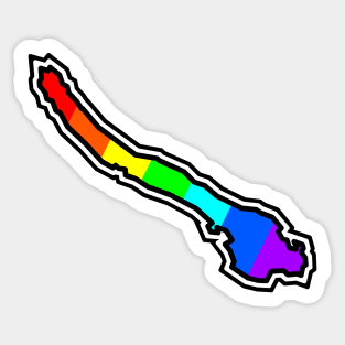 Galiano Island Silhouette in a Colourful Rainbow - Bright Colours - Galiano Island Sticker